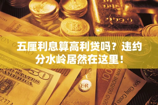 武汉五厘利息算高利贷吗？违约分水岭居然在这里！