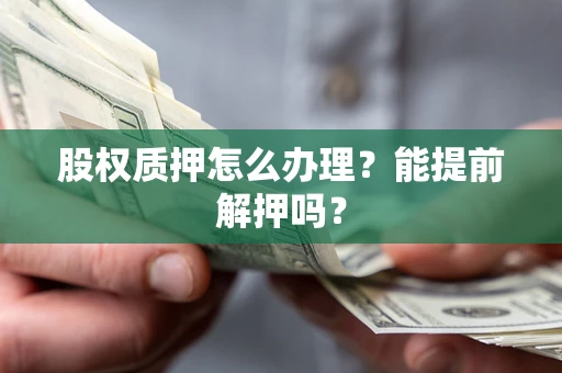 武汉股权质押怎么办理？能提前解押吗？